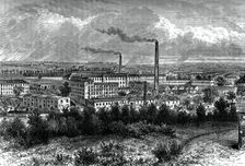 Bessbrook Mills and village, County Armagh, Ireland, c1880