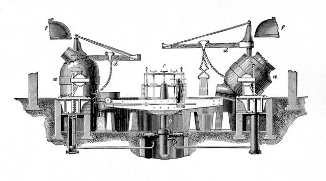 'Bessemer's Steel-converting Apparatus', c1917. Artist: Unknown.