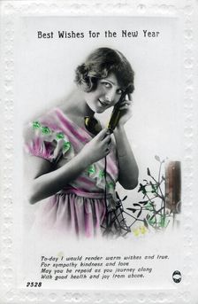 Best Wishes for the New Year greetings card, c1920s(?)