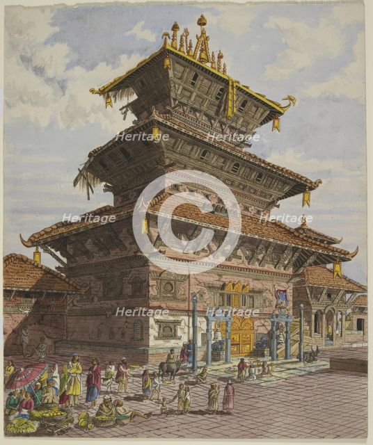 Bhairava Temple, Bhatgaon, 1852.  Creator: Unknown.