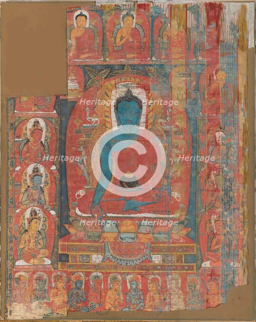Bhaisajyaguru, the buddha of healing and medicine, 13th century. Creator: Tibetan culture.