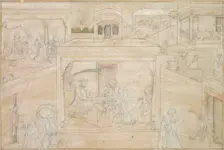Bhima's Consultation with the Astrologer: Scene from the Nala-Damayanti Drawings, c. 1790-1800. Creator: Unknown