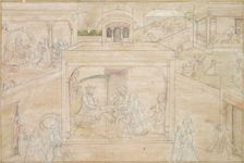 Bhima's Consultation with the Astrologer: Scene from the Nala-Damayanti Drawings, c. 1790-1800. Creator: Unknown