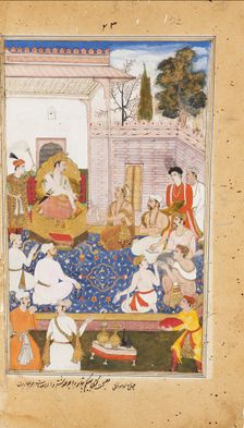 Bhishma advises Yudhishthira on the nature of the four varnas, or castes, 1598. Artist: Abdul Rahim Khan-I-Khana