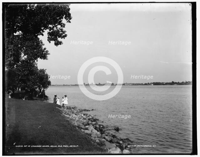 Bit of Canadian shore, Belle Isle Park, Detroit, between 1890 and 1901. Creator: Unknown.