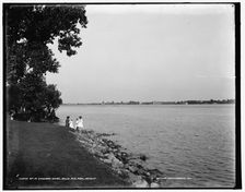 Bit of Canadian shore, Belle Isle Park, Detroit, between 1890 and 1901. Creator: Unknown