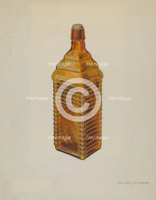 Bitters Bottle, c. 1939. Creator: Dorothy Brennan.