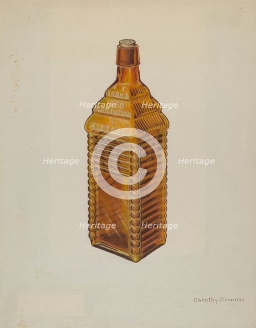 Bitters Bottle, c. 1939. Creator: Dorothy Brennan.
