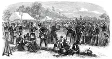 Bivouac of the Volunteers at the close of the Review, 1860. Creator: Unknown
