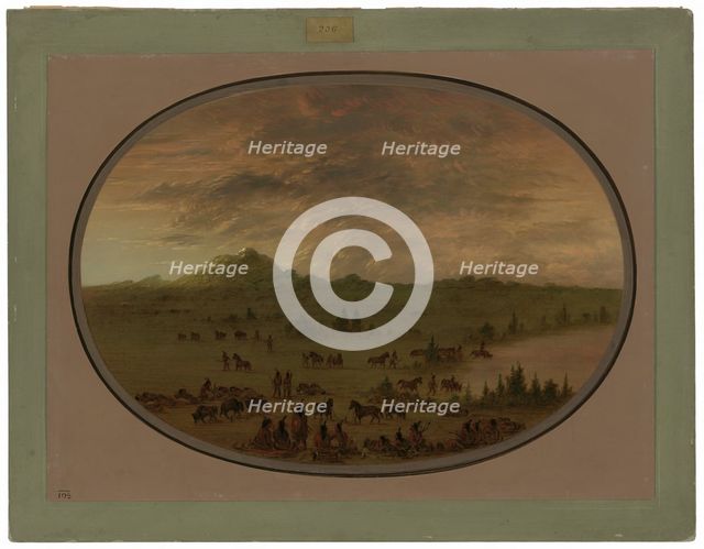 Bivouac of a Sioux War Party at Sunrise, 1861/1869. Creator: George Catlin.
