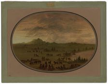 Bivouac of a Sioux War Party at Sunrise, 1861/1869. Creator: George Catlin