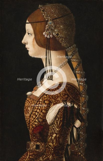 Bianca Maria Sforza, probably 1493. Creator: Ambrogio de Predis.