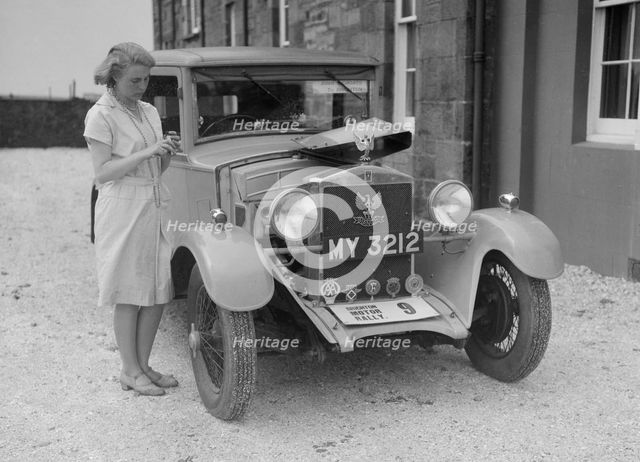 Bianchi saloon of Kitty Brunell at the B&HMC Brighton Motor Rally, 1930. Artist: Bill Brunell.