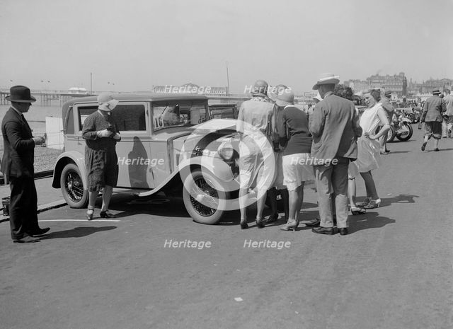 Bianchi saloon of Kitty Brunell at the B&HMC Brighton Motor Rally, Brighton, Sussex, 1930. Artist: Bill Brunell.