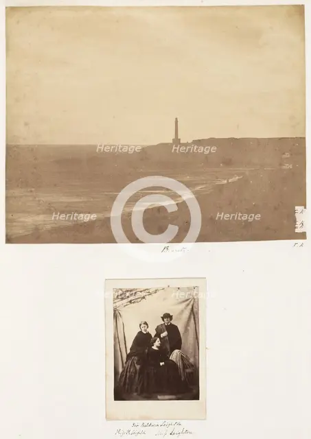Biaritz; Sir Baldwin Leighton, Miss M. Leighton, Miss Leighton, 1853-56. Creator: James Knight.
