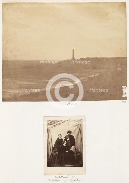 Biaritz; Sir Baldwin Leighton, Miss M. Leighton, Miss Leighton, 1853-56. Creator: James Knight.