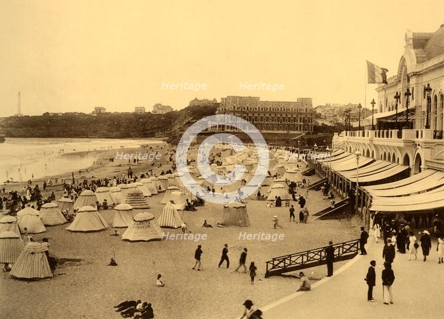 'Biarritz - La Plage et le Casino Municipal, c1930. Creator: Unknown.