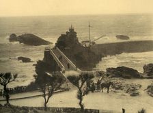 Biarritz - Le Rocher de la Vierge, c1930. Creator: Unknown