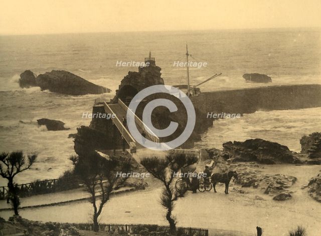 'Biarritz - Le Rocher de la Vierge, c1930. Creator: Unknown.
