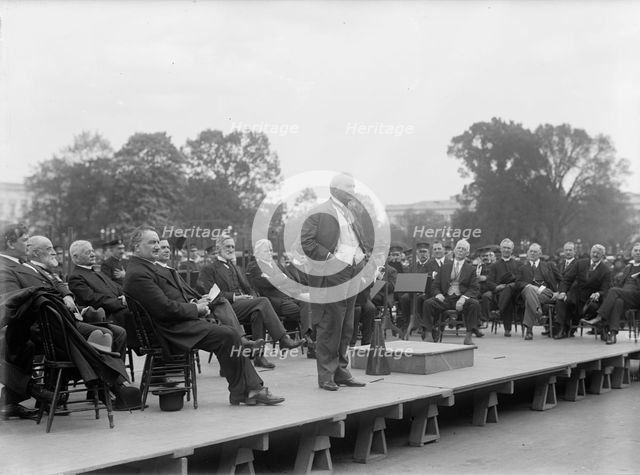 Bible Society Open Air Meeting, East Front of The Capitol - Champ Clark Speaking, 1917. Creator: Harris & Ewing.