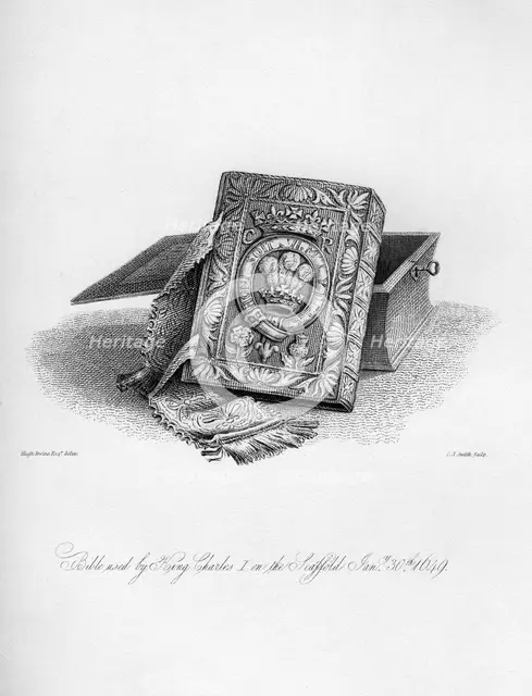 Bible used by King Charles I on the scaffold, 30th January 1649, (1840). Artist: C J Smith