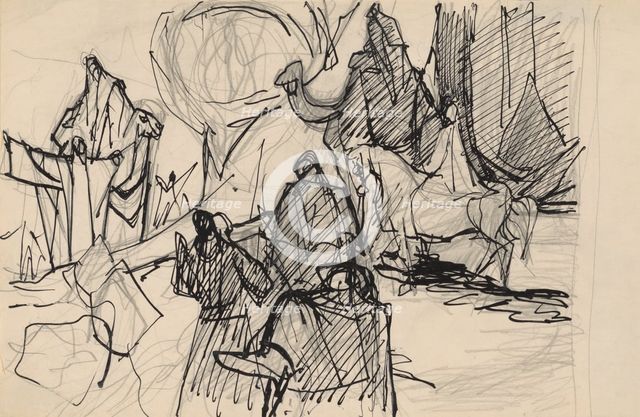 Biblical scene, 1940-1944. Creator: Ján Novák.