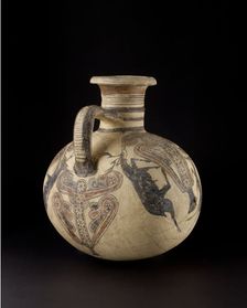 Bichrome IV barrel-shaped Cypro-Phoenician jug, Cypro-Archaic I Period , c750 -c600 BC