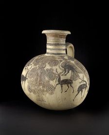Bichrome IV barrel-shaped Cypro-Phoenician jug, Cypro-Archaic I Period, c750 - c600BC