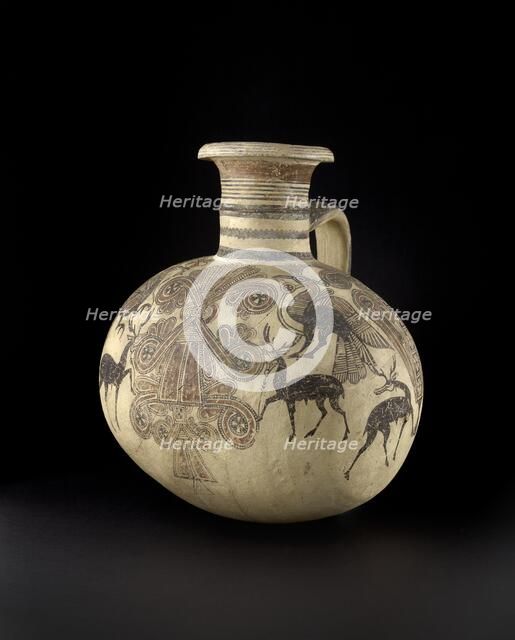 Bichrome IV barrel-shaped Cypro-Phoenician jug, Cypro-Archaic I Period, c750 - c600BC. Artist: Unknown.