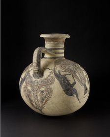 Bichrome IV barrel-shaped Cypro-Phoenician jug, Cypro-Archaic I Period , c750 -c600 BC