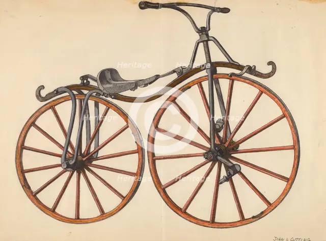 Bicycle, 1935/1942. Creator: John Cutting.