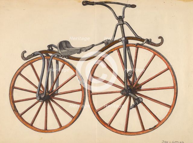 Bicycle, 1935/1942. Creator: John Cutting.