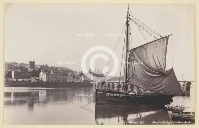 Bideford Bridge from River Bank, 1860/94. Creator: Francis Bedford.