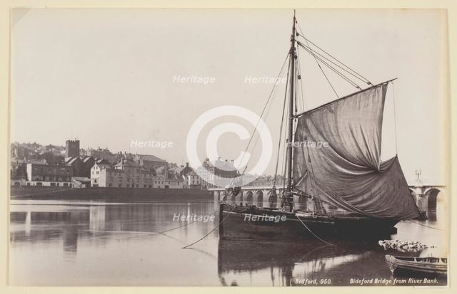 Bideford Bridge from River Bank, 1860/94. Creator: Francis Bedford.