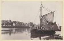Bideford Bridge from River Bank, 1860/94. Creator: Francis Bedford