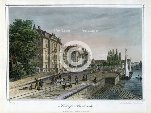 Biebrich Palace, Wiesbaden, Germany, c1820. Artist: Carl Mayer