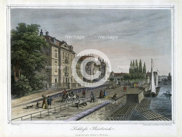 Biebrich Palace, Wiesbaden, Germany, c1820. Artist: Carl Mayer