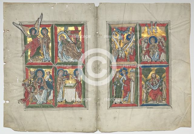 Bifolia with Scenes from the Life of Christ, 1230-1240. Creator: Unknown.
