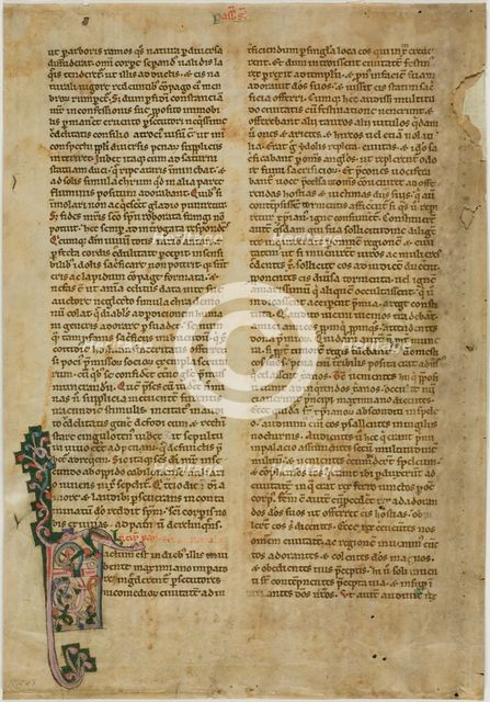 Bifolia from a Vita Sanctorum, or Lives of the Saints, c. 1150. Creator: Unknown.