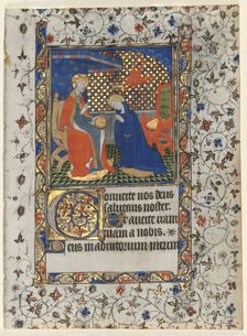 Bifolio from a Book of Hours: Coronation of the Virgin, c. 1415. Creator: Boucicaut Master (French, Paris, active about 1410-25), workshop of