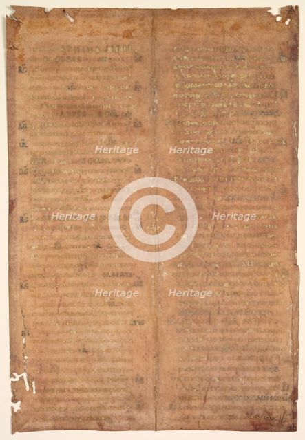 Bifolium Excised from a Carolingian Gradual (verso), c. 830-860. Creator: Unknown.
