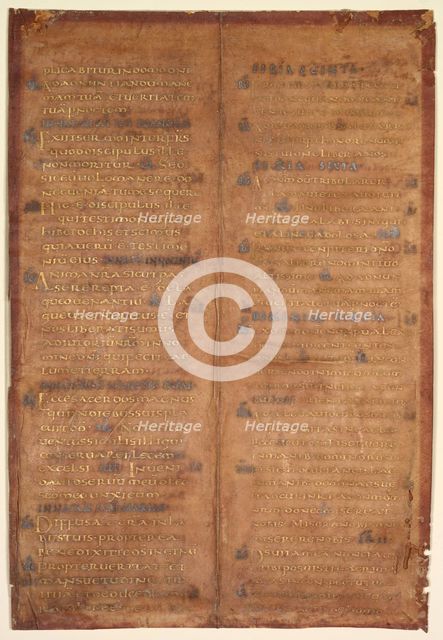 Bifolium Excised from a Carolingian Gradual (recto), c. 830-860. Creator: Unknown.