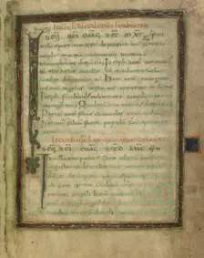 Bifolium from a Gospel Lectionary (fols. 5 and 12); Gospel Lectionary, early 9th century. Creator: Unknown