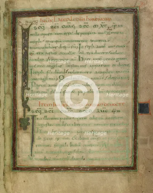 Bifolium from a Gospel Lectionary (fols. 5 and 12); Gospel Lectionary, early 9th century. Creator: Unknown.