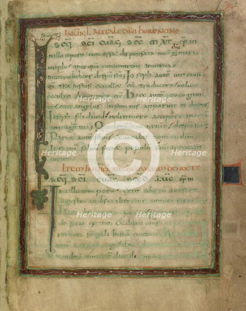 Bifolium from a Gospel Lectionary (fols. 5 and 12); Gospel Lectionary, early 9th century. Creator: Unknown.