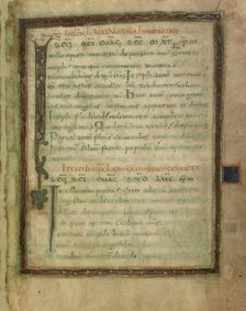 Bifolium from a Gospel Lectionary (fols. 5 and 12); Gospel Lectionary, early 9th century. Creator: Unknown