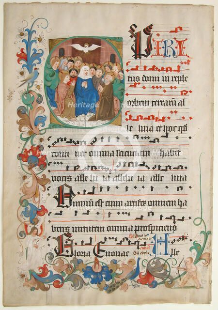 Bifolium from a Gradual, German, late 15th century. Creator: Unknown.