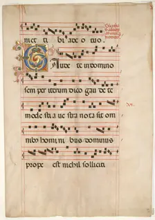 Bifolium with Foliated Initial C, from a Gradual, second half 15th century. Creator: Unknown