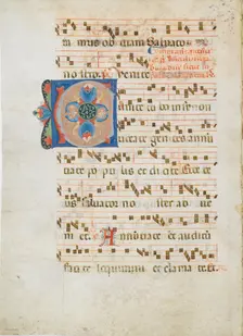 Bifolium with Initial C, from an Antiphonary, ca. 1320. Creator: Unknown