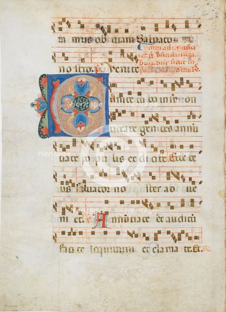 Bifolium with Initial C, from an Antiphonary, ca. 1320. Creator: Unknown.